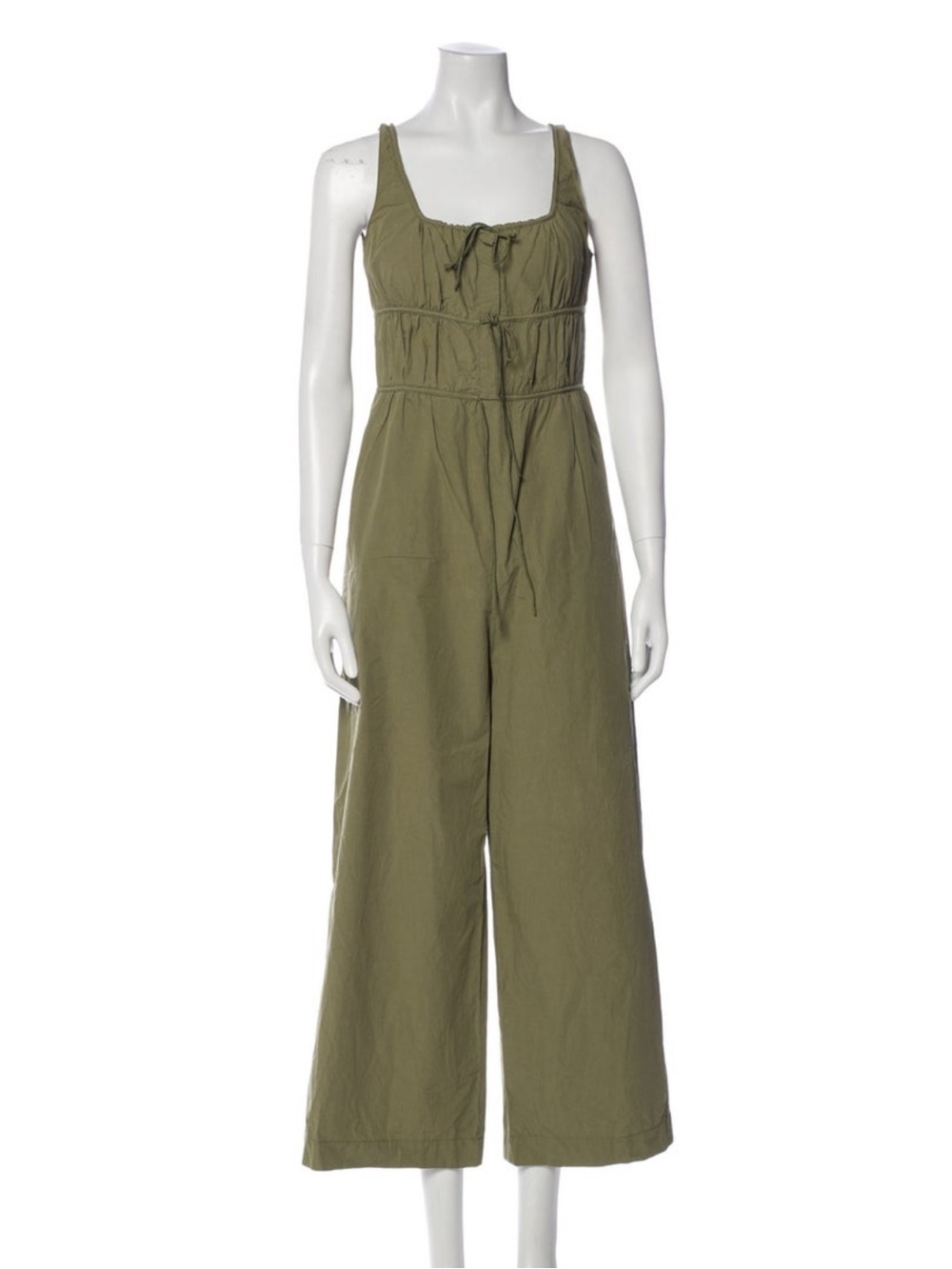 Rebecca Taylor Olive Green Women's Wide-Leg Jumpsuit 8
